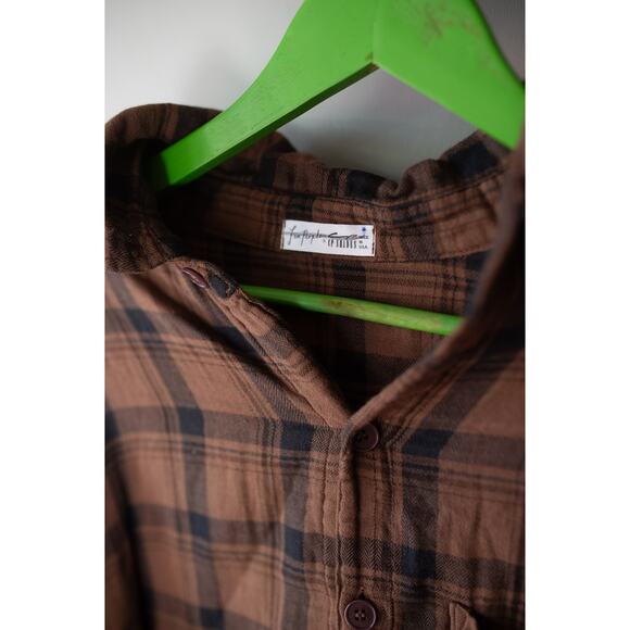 Free People CP Shades Ragged Marella Plaid Shirt Top Small - Picture 4 of 5